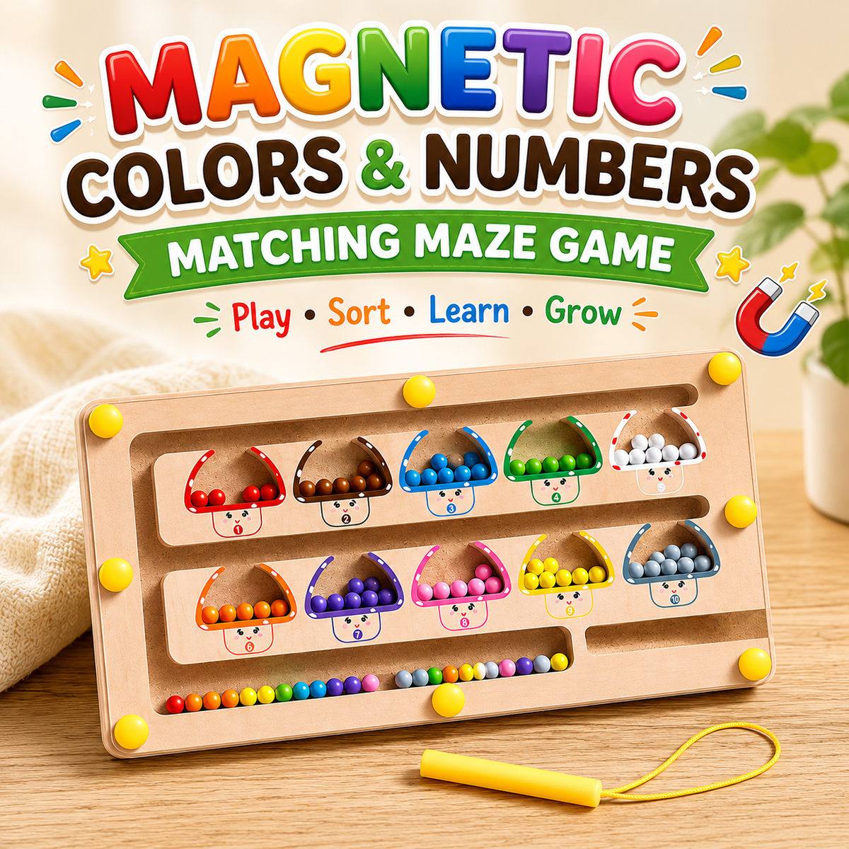 Magnetic Colors & Numbers Matching Maze Game (2025-23/BTE-005C)