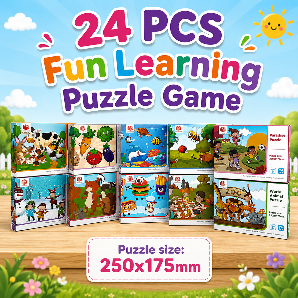 24 Pcs Fun Learning Puzzle Game for Kids (Random Design | LL50)