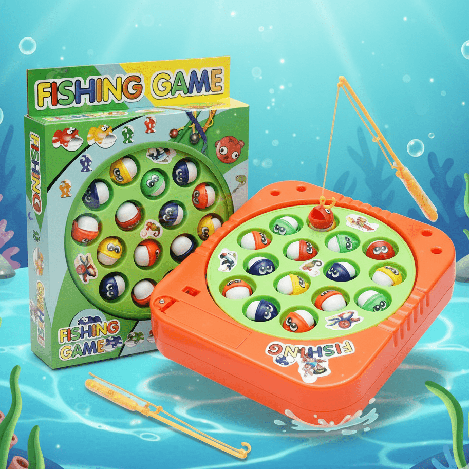 Battery-Operated Rotating Fishing Game Toy for Kids & Toddlers ( 15 Fish | AA8249)