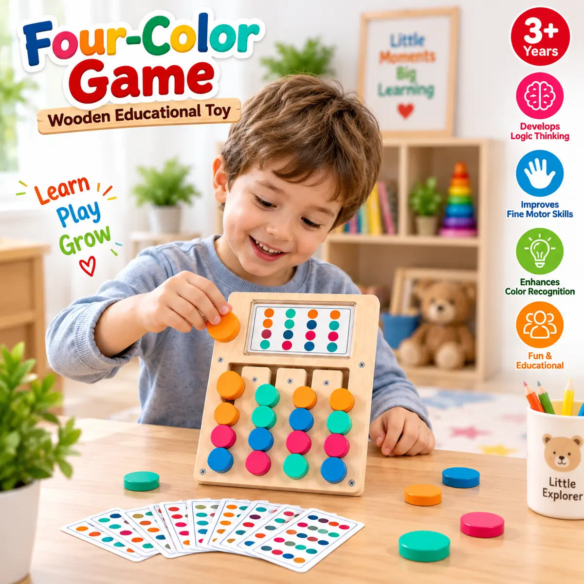 Wooden Color Matching Puzzle Board Game | 2025-5