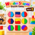 Wooden Puzzle Shapes Educational Toy For Kids - 1 PC (Random) | 2025-7