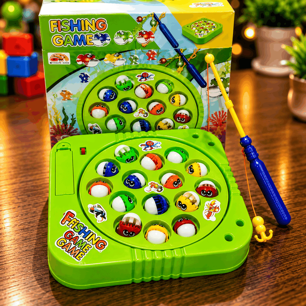 Battery-Operated Rotating Fishing Game Toy for Kids & Toddlers ( 15 Fish | AA8249)
