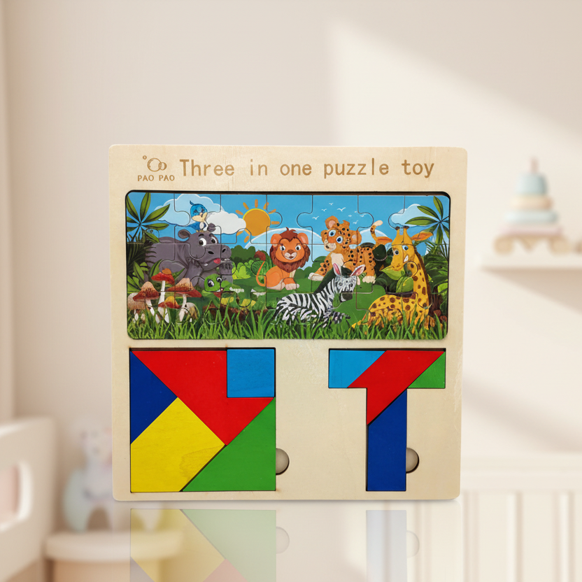 3 in 1 DIY Puzzle Board Game For Kids (2025-50)